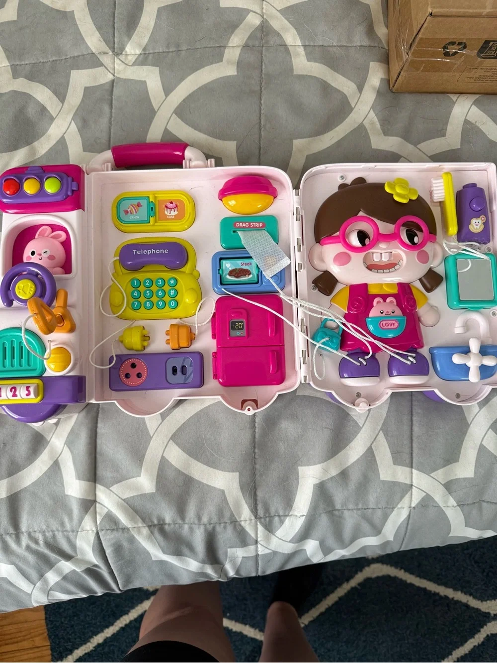 Interactive Kids Activity Toy - Pink and Purple Learning Playboard